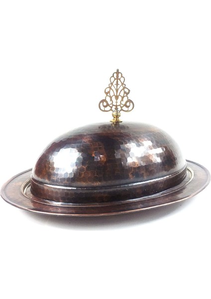 Anatolia Hünkar Şişme Kapak Kayık Bakır Sahan Antik 31cm fırsatları