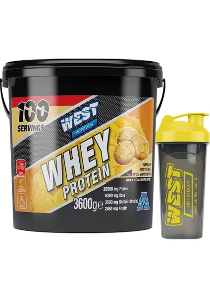 Whey Protein Tozu 3600 Gr 100 Servis + Shaker