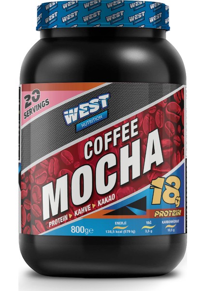 West Nutrition Proteinli Mocha Kahve Tozu 800 gr 20 Servis