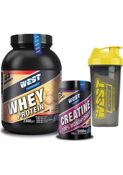 West Nutrition Whey Protein Tozu 2300 Gr + Kreatin + Shaker