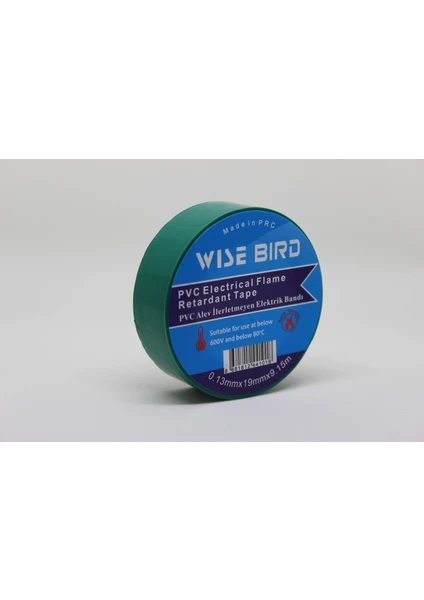 Wise Bird Pvc Elektrik İzole Bantı Yeşil - 10 Adet - 9.15mt