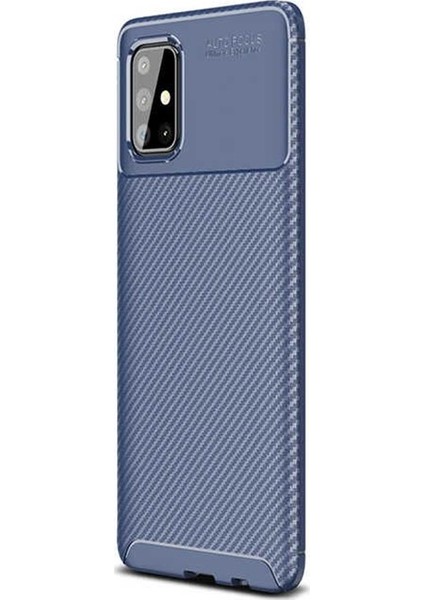 Samsung Galaxy A71 Kılıf Negro Karbon Dizayn Silikon Lacivert