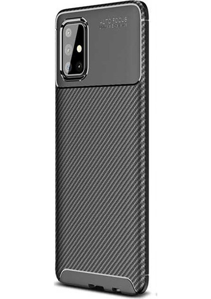 Samsung Galaxy A71 Kılıf Negro Karbon Dizayn Silikon Siyah