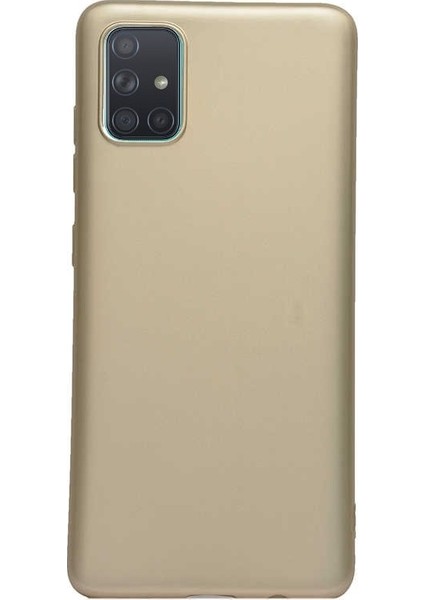 Samsung Galaxy A71 Kılıf Premier Silikon Esnek Koruma Gold
