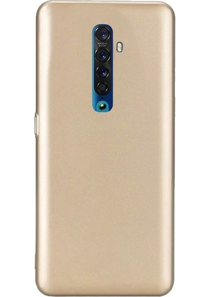 Oppo Reno 2Z Kılıf Premier Silikon Esnek Koruma + Nano Glass Gold