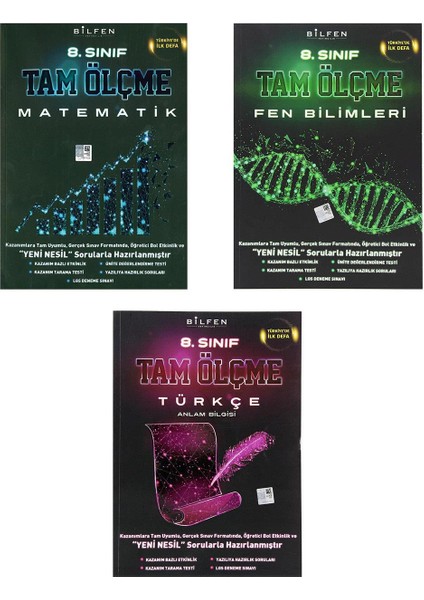 8. Sınıf Matematik Fen Türkçe Inkılap Tarihi Tam Ölçme Seti - 4 Kitap