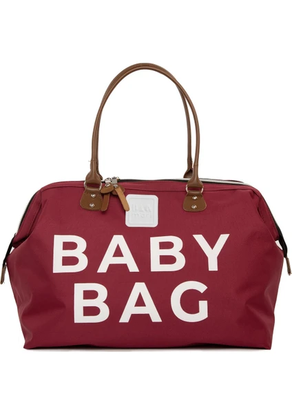 Bordo Baby Bag Baskılı Bebek Bakım Çantası