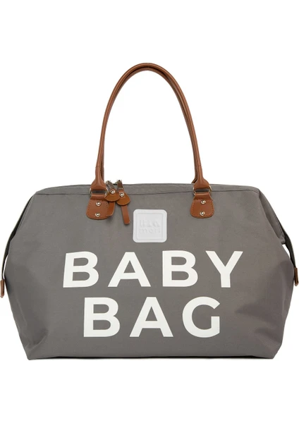 Gri Baby Bag Baskılı Bebek Bakım Çantası