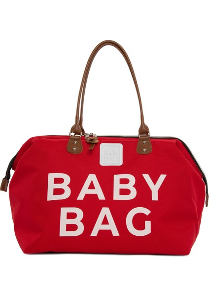 Kırmızı Baby Bag Baskılı Bebek Bakım Çantası