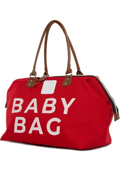 Kırmızı Baby Bag Baskılı Bebek Bakım Çantası