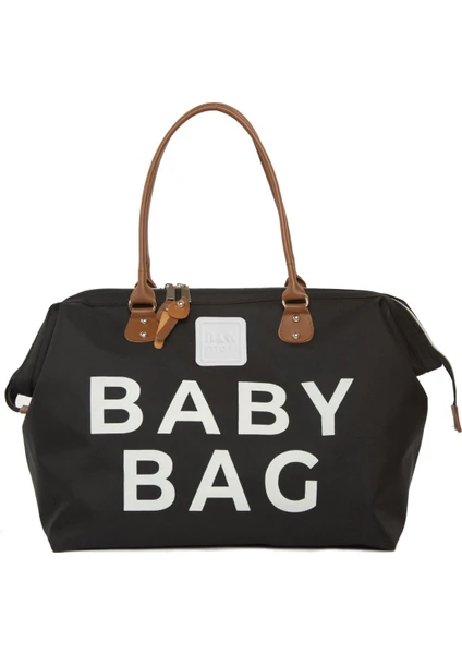 Siyah Baby Bag Baskılı Bebek Bakım Çantası