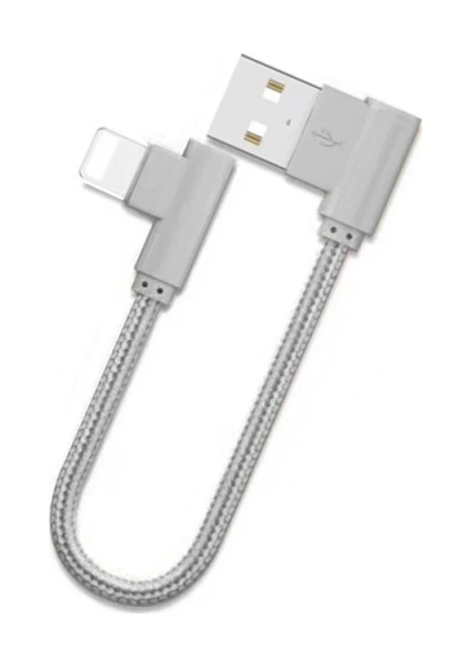 Apple Lightning Eğik Başlı Halat USB Kablo 20cm AL-26930 - Gold