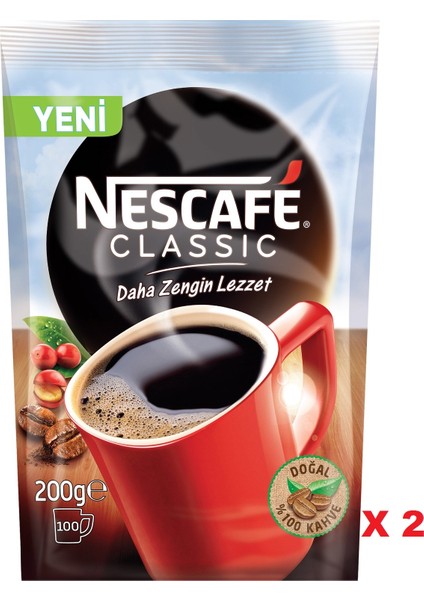 Nescafé Classic Çözünebilir Kahve 2x200gr Ekopaket fiyatları