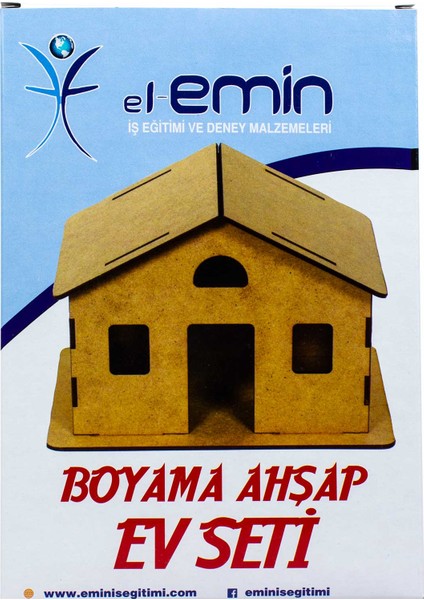 Emin İş Eğitimi Emin İş Eğitim Boyama Ahşap Klasik Ev Seti