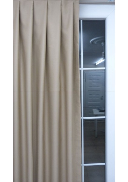 1/2,5 Orta Pileli Blackout Karartma Güneşlik Perde V2-V3 Taş - 375 x 270 cm
