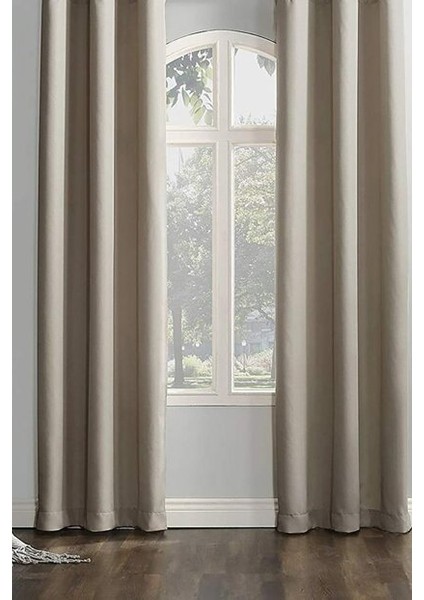 1/2,5 Orta Pileli Blackout Karartma Güneşlik Perde V2-V3 Taş - 375 x 270 cm