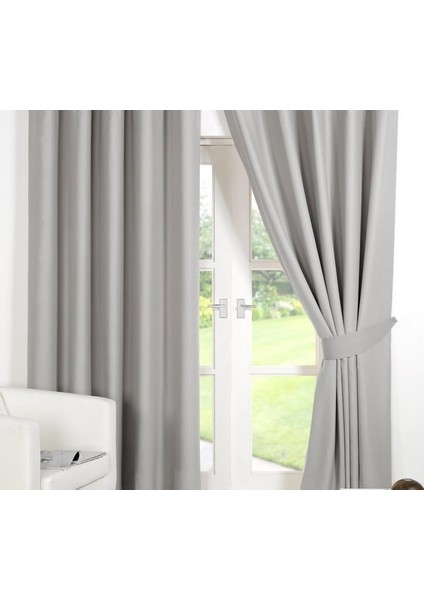1/3 Sık Pileli Blackout Karartma Güneşlik Perde V16 Açık Gri - 100 x 210 cm