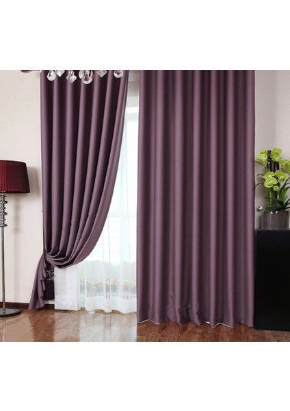 1/3 Sık Pileli Blackout Karartma Güneşlik Perde V19 Mürdüm - 100 x 200 cm