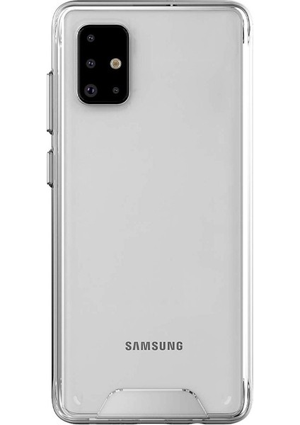 Samsung Galaxy A51 Kılıf Gard Nitro Şeffaf Silikon + Nano Glass Şeffaf