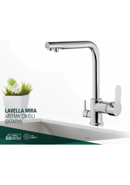 Mira Su Arıtma Çıkışlı 3 Çıkışlı Dual Flow Evye Mutfak Bataryası