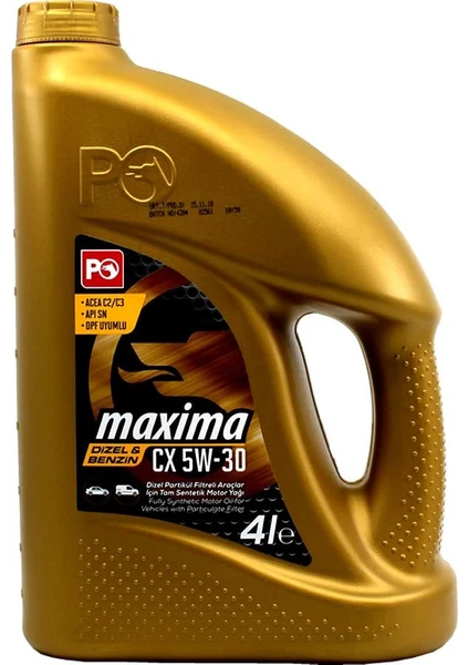 Petrol Ofisi Maxima CX 5W-30 4 Litre Motor Yağı ( Üretim Yılı :2022 )