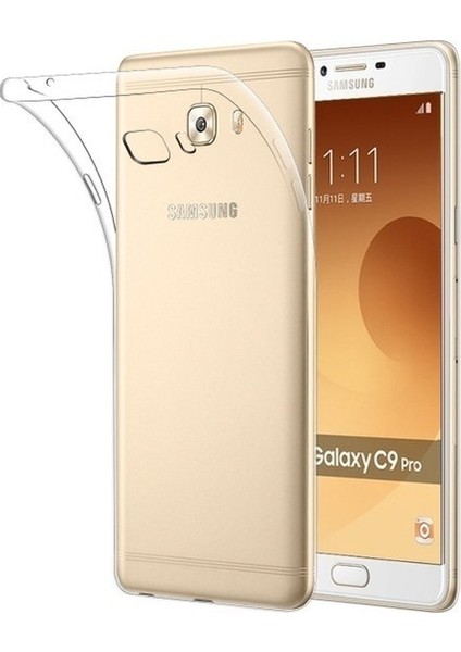 Samsung Galaxy C9 Pro Kılıf Ultra İnce Şeffaf Silikon Kılıf
