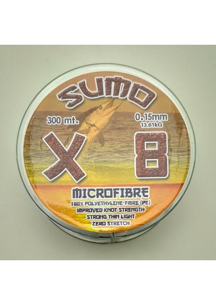 Effe Sumo X8 Mikro Fiber Ip Misina 300M 0.15MM Çekeri 13.61KG