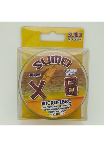 Effe Sumo X8 Mikro Fiber Ip Misina 300M 0.15MM Çekeri 13.61KG