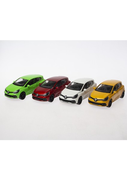1:36 Ölçek Diecast Çek-Bırak Renault Clio Rs -4'lü Set
