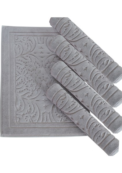 Green Black Pamuk 50x80cm Banyo Paspası Elenora Gri