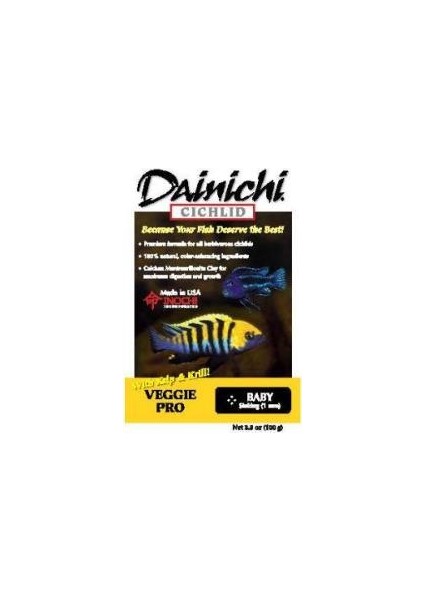 Cichlid Veggie Pro (3Mm) 100Gr Açık