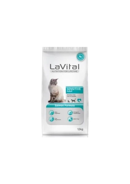 La Vital  Sensitive Somonlu Kedi Maması 12Kg