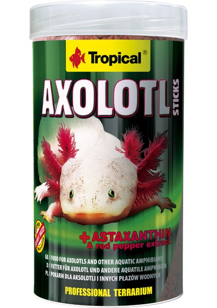 Axalotl Sticks 250 Ml./ 125Gr.(Meksika Selemenderi Yemi)