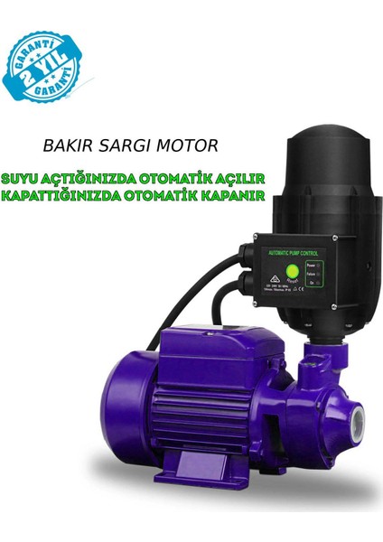 Staxx Power Ibeltech Hidrofor Otomatik Su Pompası Seti 0.55 Hp 1'' 33 M Dik Basar Bakır Sargı 2 Kat 2 Daire