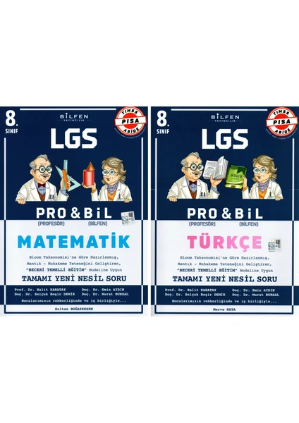 Bilfen Yayınları 8. Sınıf Pro & Bil Matematik Türkçe Soru Bankası Seti 2 Kitap