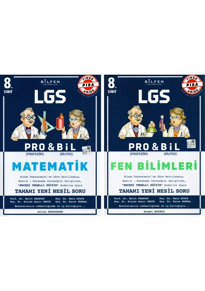 8. Sınıf Pro & Bil Matematik Fen Bilimleri Soru Bankası Seti 2 Kitap