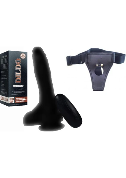 Dildo Siyah Series Dragon 21 cm 10 Modlu Titreşimli Strap On Realistik Penis