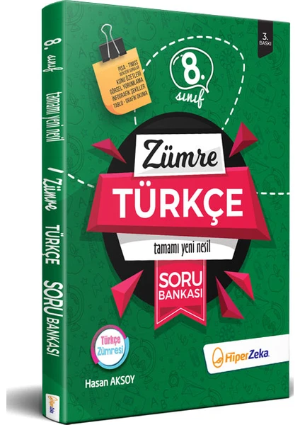 Hiper Zeka Yayınları Zümre 8. Sınıf Türkçe Soru Bankası