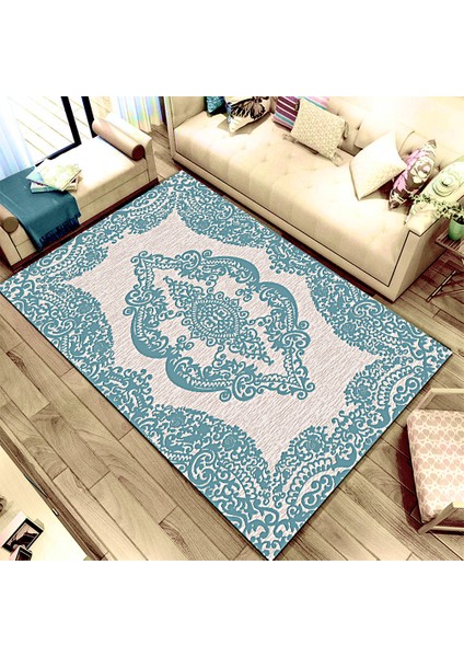 Kaymaz Taban Yıkanabilir Mat Dantel Desenli Dijital Baskılı Halı