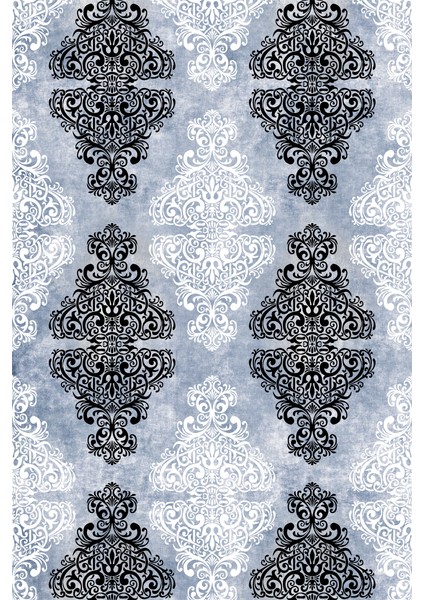 Kaymaz Taban Yıkanabilir Vintage Desenli Dijital Baskılı Halı