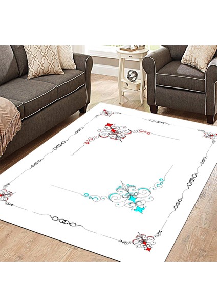 Kaymaz Taban Yıkanabilir Özel Tasarım Motif Desenli Dijital Baskılı Halı