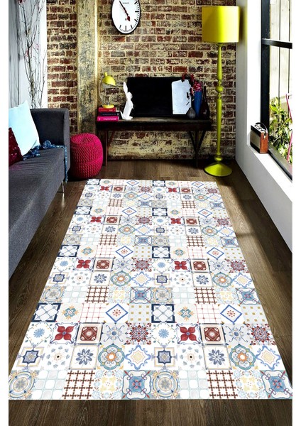 Kaymaz Taban Yıkanabilir Motif Desenli Dijital Baskılı Halı