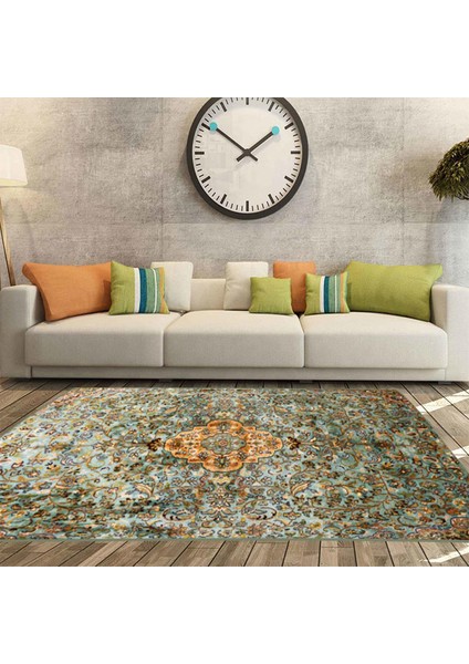 Kaymaz Taban Yıkanabilir Motif Desenli Dijital Baskılı Halı