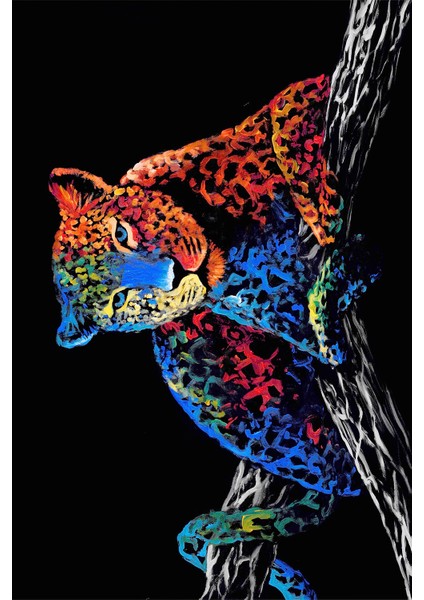 Kaymaz Taban Yıkanabilir Pastel Renkler Leopar Dijital Baskılı Halı