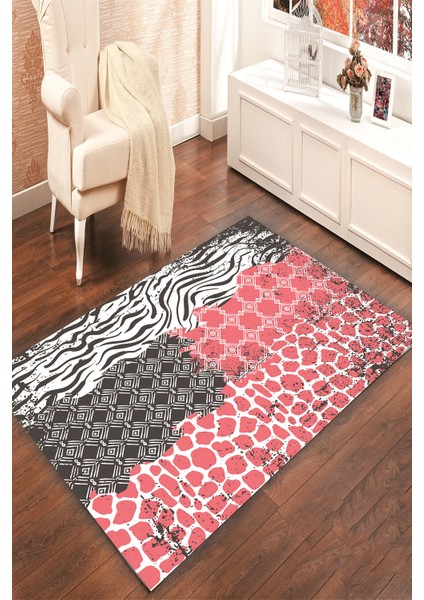 Kaymaz Taban Yıkanabilir Geometrik Leopar Ve Zebra Dijital Baskılı Halı