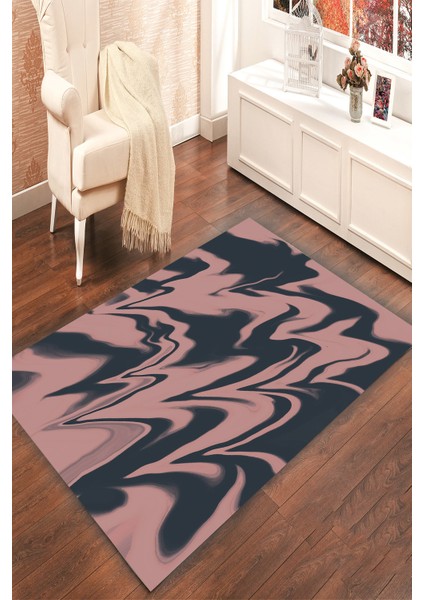 Kaymaz Taban Yıkanabilir Modern Renk Dalgası Dijital Baskılı Halı