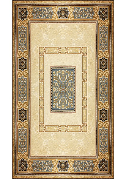 Kaymaz Taban Yıkanabilir Modern Aranjman Desenli Dijital Baskılı Halı