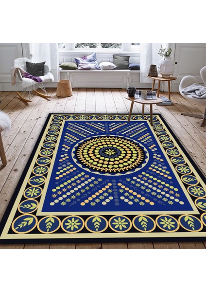 Kaymaz Taban Yıkanabilir Başak Desenli Dijital Baskılı Halı