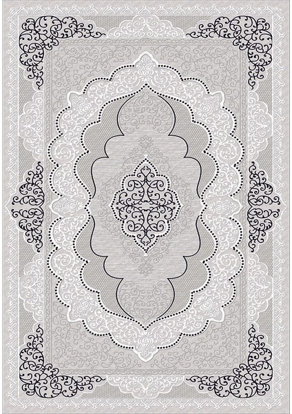 Kaymaz Taban Yıkanabilir İnci Motif Desenli Dijital Baskılı Halı