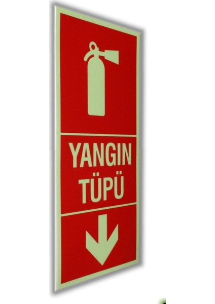 Pvc Fosforlu Sticker YANGIN TÜPÜ 11,5 x 25 cm